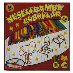 Neşeli Bambu Çubukları 300 Parça (Eğitici Eğlenceli Pipet Boru Çubuğu)