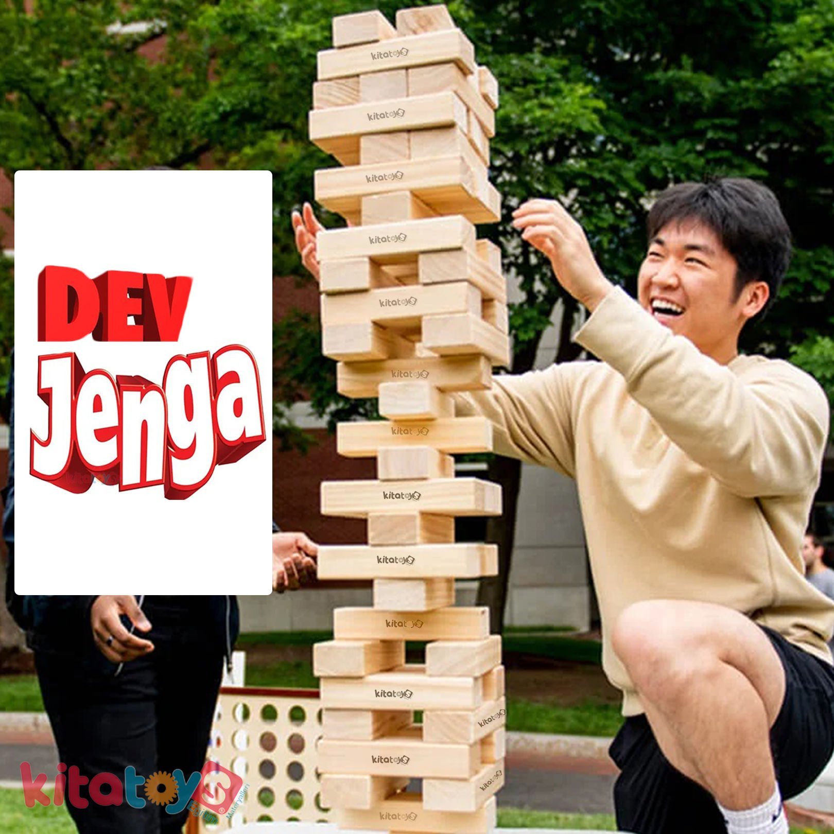 DEV Jenga Blokları JG5 (KAYIN Ahşap Büyük Boy Denge Oyunu) Jumbo
