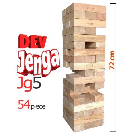 DEV Jenga Blokları JG5 (KAYIN Ahşap Büyük Boy Denge Oyunu) Jumbo