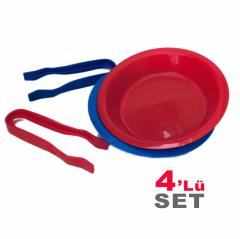 Aktarma Seti Kaseler - Cımbızlar 2+2 Beceri Oyuncak Maşa Mavi
