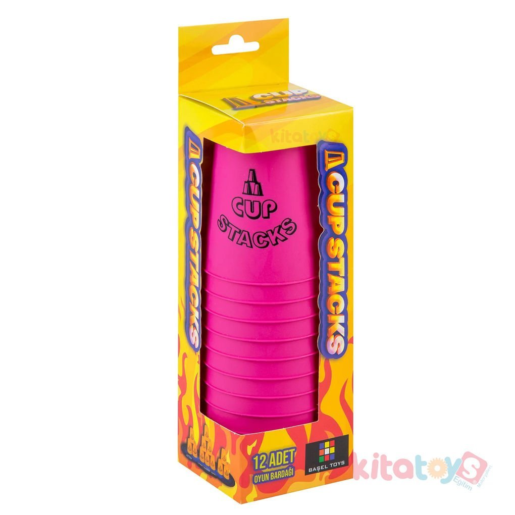 Orijinal Cup Stacks 12'Li Bardak (Hızlı Bardaklar Oyunu) Ritim Bardağı Fuşya