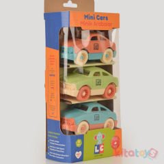 3'Lü Arabalar Somon Yeşil Turkuaz 30812 (Kara Taşıtı Oyuncak Minik Otomobil)