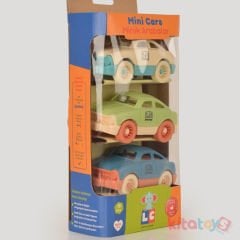 3'lü Arabalar Yeşil Bej Mavi 30812 (Kara Taşıtı Oyuncak Minik Otomobil)