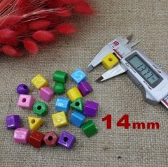 Geometrik Boncuk (14 mm) Orta Boy Karışık  Şekiller İpe Dizme