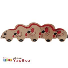 Ahşap Tırtıl 5 Parça Puzzle