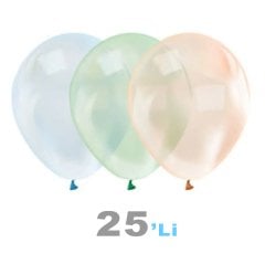 Ekstra Şeffaf Balon 25'Li Karışık Renkli