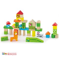 Hayvanat Bahçesi Ahşap Bloklar 50 Parça Vigatoys