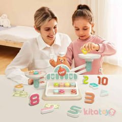 Terazi Alışveriş Oyunu 34 Parça (Woody Ahşap Matematik Terazisi-Rakam)