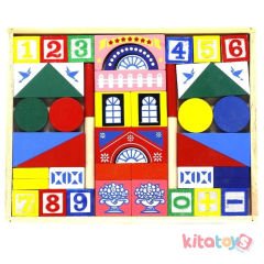 Ahşap Bloklar Eğitici Digit Shape Renkli Rakamlar Seti