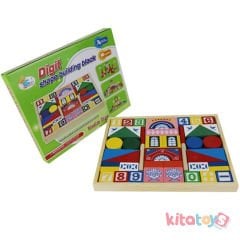 Ahşap Bloklar Eğitici Digit Shape Renkli Rakamlar Seti