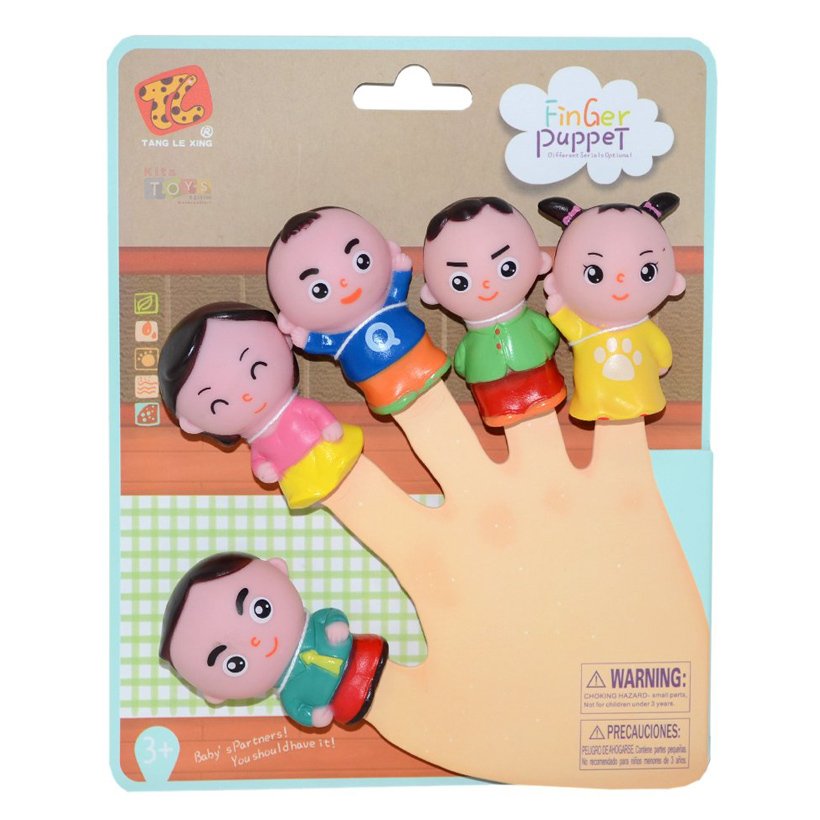 İnsan Figürlü Aile Parmak Kuklası 5'Li Seti (Finger)
