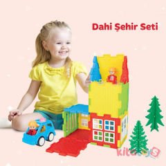 Dahi Şehir Seti 40 Parça - Dev Boyut (Lego Yapı İnşa Blokları) Pilsan