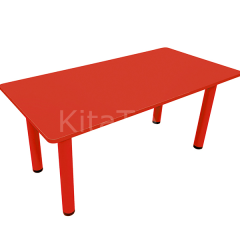 Metal Ayaklı Masa 120x60 Ahşap Masa Kırmızı