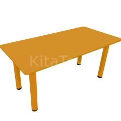 Metal Ayaklı Masa 120x60 Ahşap Masa Turuncu