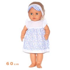 Lila Saçlı Bebek 60 cm Evcilik Oyuncağı