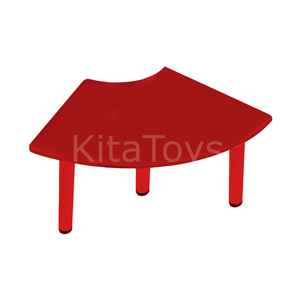 Ahşap Çeyrek Daire Masa (Anaokulu, Kreş) Kırmızı