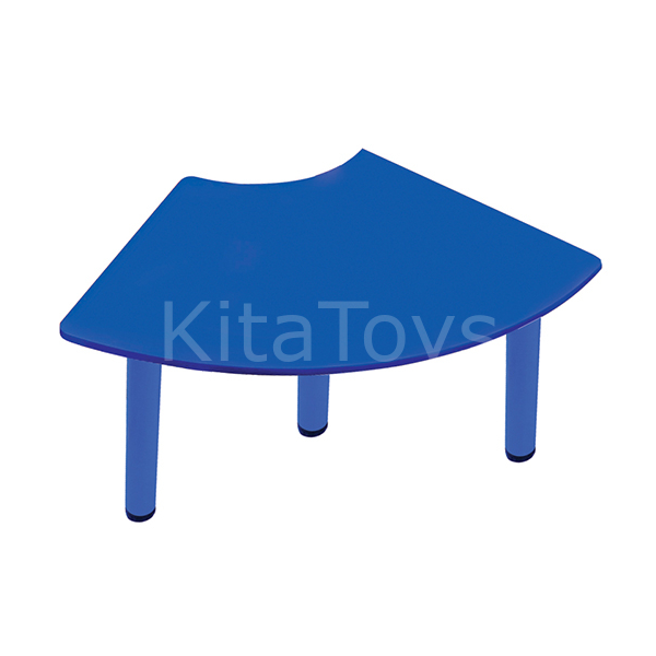 Ahşap Çeyrek Daire Masa (Anaokulu, Kreş) Mavi
