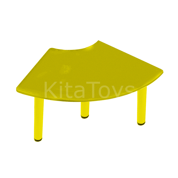 Ahşap Çeyrek Daire Masa (Anaokulu, Kreş) Sarı