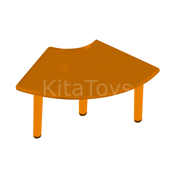 Ahşap Çeyrek Daire Masa (Anaokulu, Kreş) Turuncu