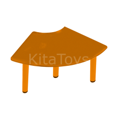 Ahşap Çeyrek Daire Masa (Anaokulu, Kreş) Turuncu