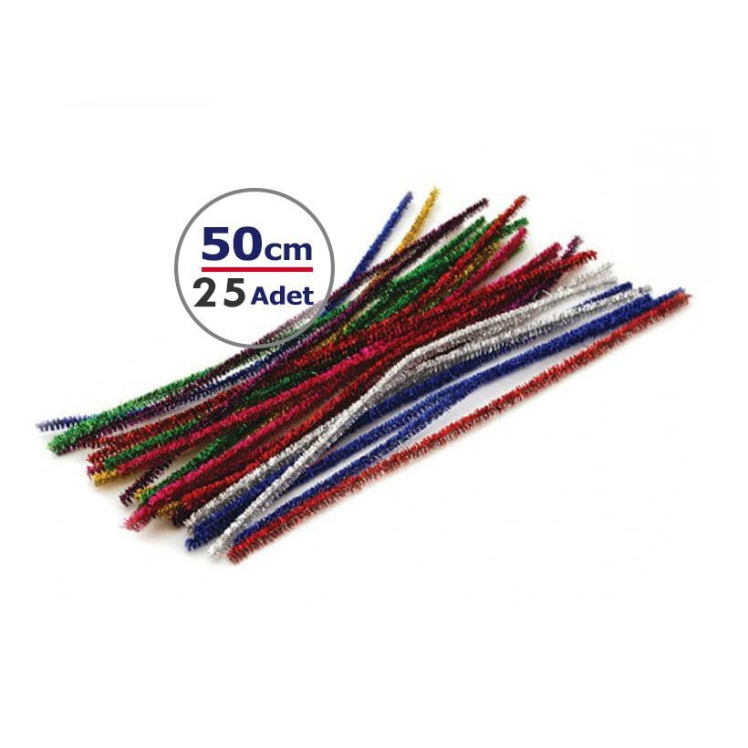 Simli Metalik Şönil 50 cm (Sanat Etkinliği Malzemeleri)