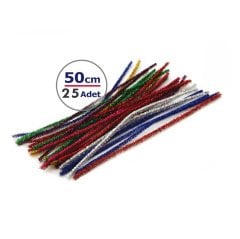 Simli Metalik Şönil 50 cm (Sanat Etkinliği Malzemeleri)