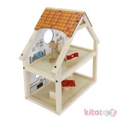 Doğal Ahşap Oyun Evi Seti 6 Parça (T2006 Ağaç Eğitici Oyuncak)