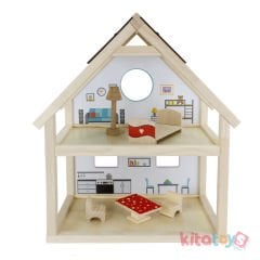 Doğal Ahşap Oyun Evi Seti 6 Parça (T2006 Ağaç Eğitici Oyuncak)