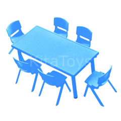 Plastik Anaokulu Masası (Dikdörtgen) Mavi