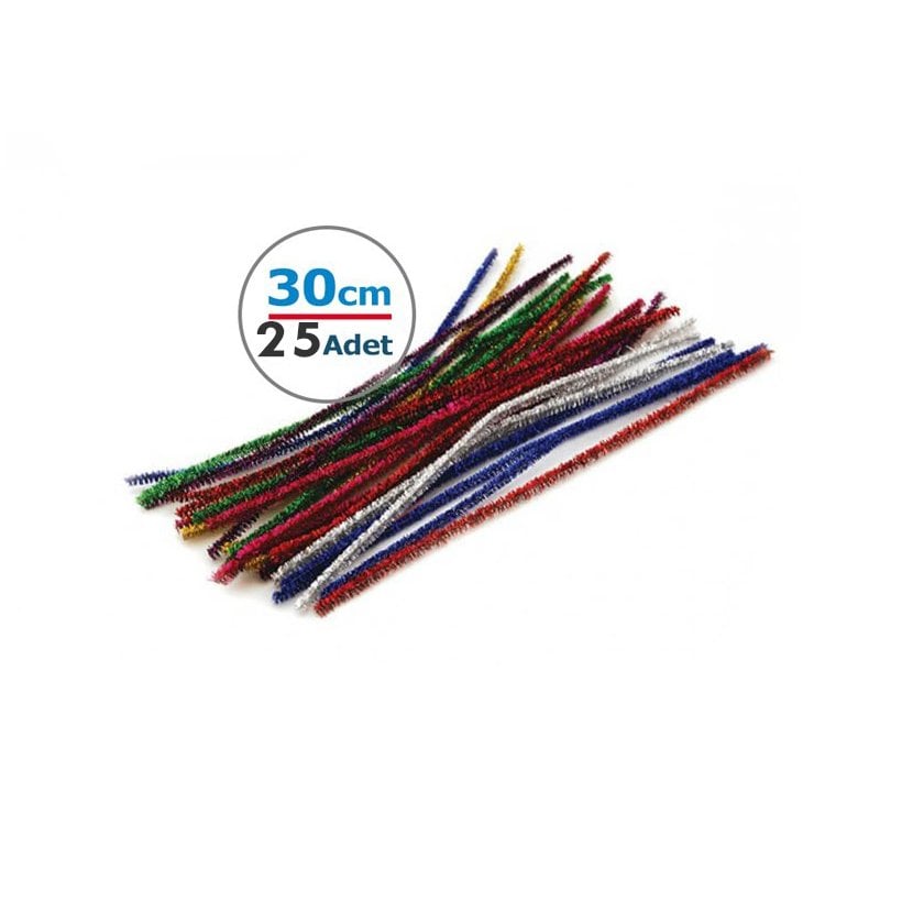 Simli Metalik Şönil 30 cm (Kırtasiye Malzemesi)