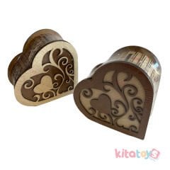 Ahşap Kalpli Kumbara