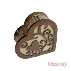 Ahşap Kalpli Kumbara