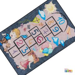Street Game 133x190 Gri Bukle (Seksek Anaokulu Halısı)