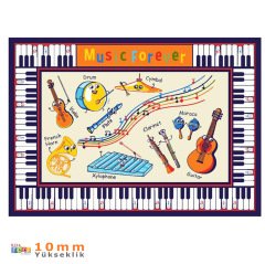 Musıc 133x190 Bej Anaokulu Confetti Halıları Müzik