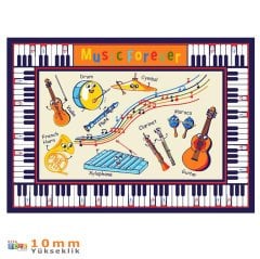 Musıc 133x190 Bej Anaokulu Confetti Halıları Müzik