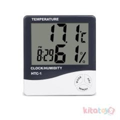 Elektronik Sıcaklık ve Nem Ölçer Termometre (Saat, Alarm, Isı Dijital)