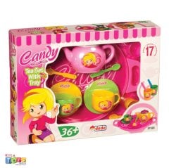 Tepsili Çay Seti 17 Parça Candy (Evcilik Merkezi Oyuncak)