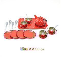 Çay Takımı Seti 22 Parça Metal Evcilik Oyuncakları
