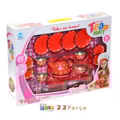Çay Takımı Seti 22 Parça Metal Evcilik Oyuncakları