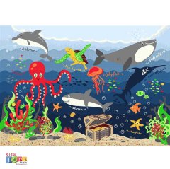 Deep Water 133x190 Mavi OCEANARIUM (Anaokulu Oyun Halısı)