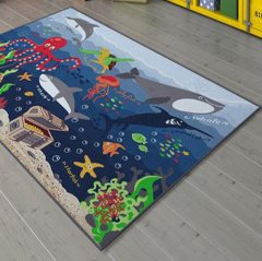 Deep Water 133x190 Mavi OCEANARIUM (Anaokulu Oyun Halısı)