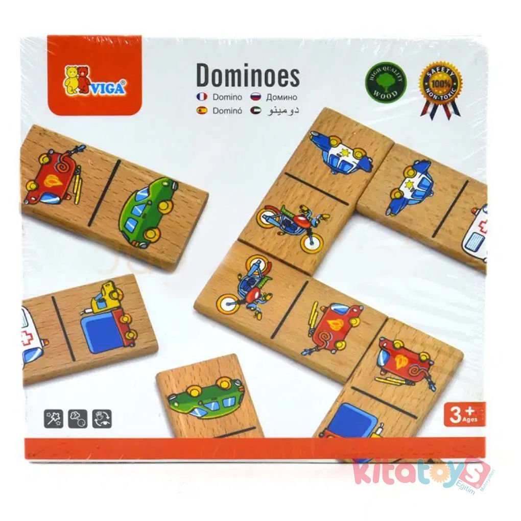 Domino Taşıtlar 28 Parça Vigatoys Ahşap Oyuncak