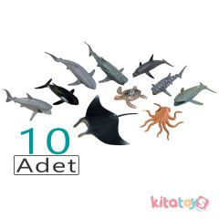 Okyanus Hayvanları Seti 10'Lu  (Deniz Su Hayvanı) Kutulu