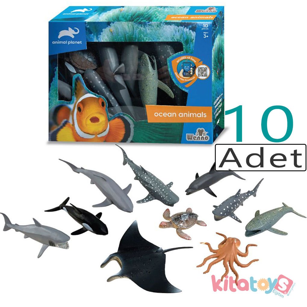 Okyanus Hayvanları Seti 10'Lu  (Deniz Su Hayvanı) Kutulu