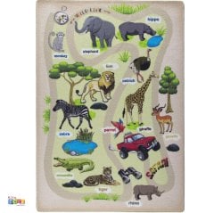 Wild Life 200x290 Bej Renk (Confetti Anaokulu Halısı)