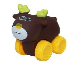6 Adet Yumuşak Sevimli Hayvancık Arabalar (Kırılmaz-Dayanıklı)
