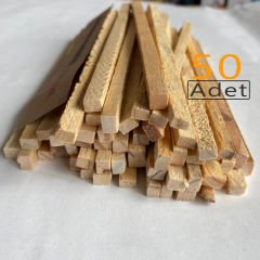 Ahşap Çıta 5x5 mm 18 cm Çubuk 50'Li (Sanat Etkinlik Malzemeleri)