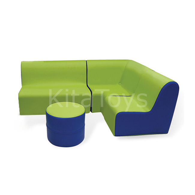 Köşeli Sünger Oturma Grubu 4'Lü (Anaokulu, Kreş) Yeşil