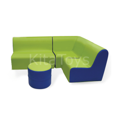 Köşeli Sünger Oturma Grubu 4'Lü (Anaokulu, Kreş) Yeşil