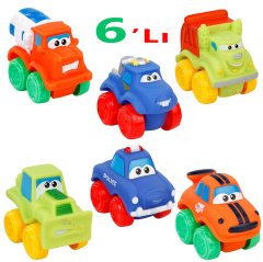 Yumuşak Şirin Arabalar 6 Adet (Kırılmaz-Dayanıklı) Vinil